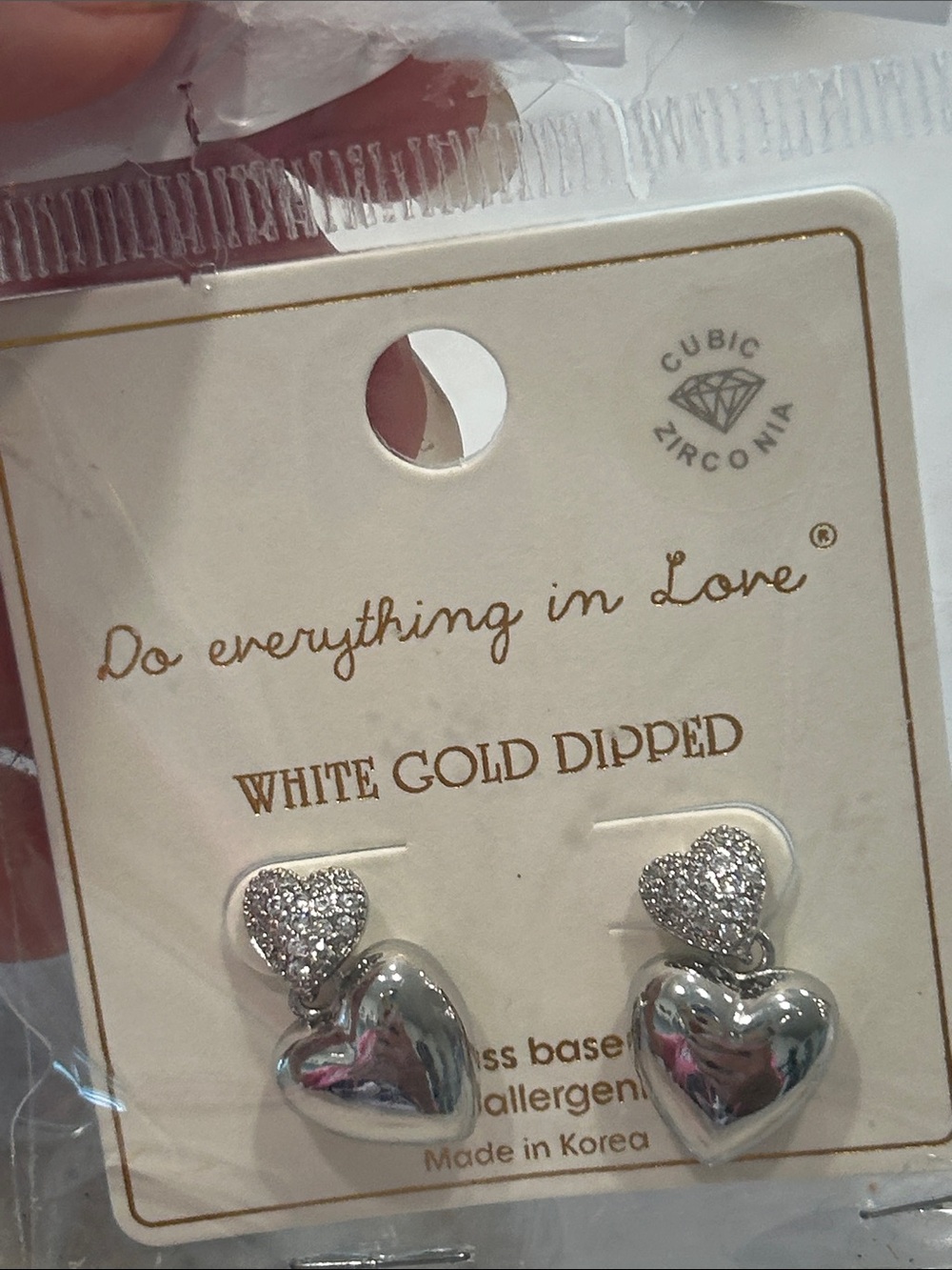 Do everything in Love Silver Heart Drop Earrings with Pavé Tops